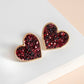 Stardust Glitter Heart Stud Earrings
