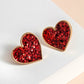 Stardust Glitter Heart Stud Earrings