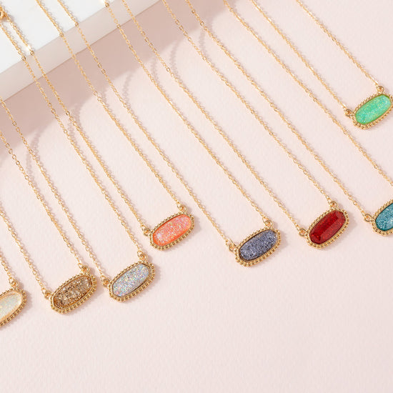 Gemstone Charm Short Necklace